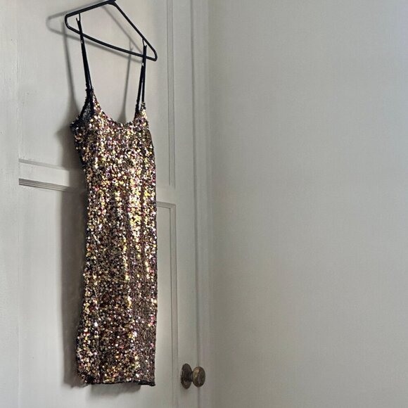 Free People Intimately Size M Multicolor Sequin Slip Dress Colorful Party - Picture 9 of 12